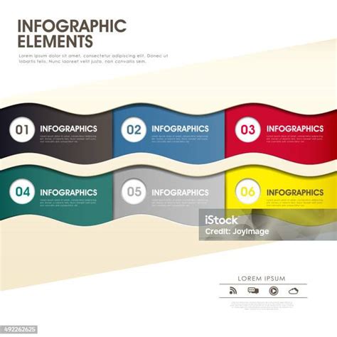 Vektor Abstrak 3d Gelombang Infografis Kertas Ilustrasi Stok Unduh