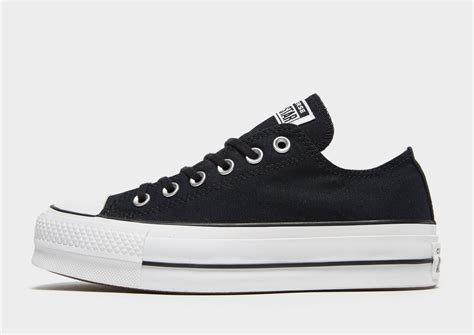 Converse Chuck Taylor All Star Lift Canvas Low Top Donna in Nero | JD ...