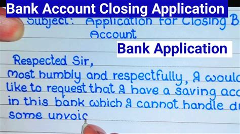 Bank Account Closing Application How To Write Bank Account Closing