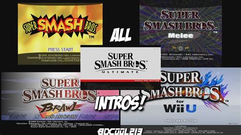 All Super Smash Bros Intros From 64 To Ultimate 64 Melee Brawl