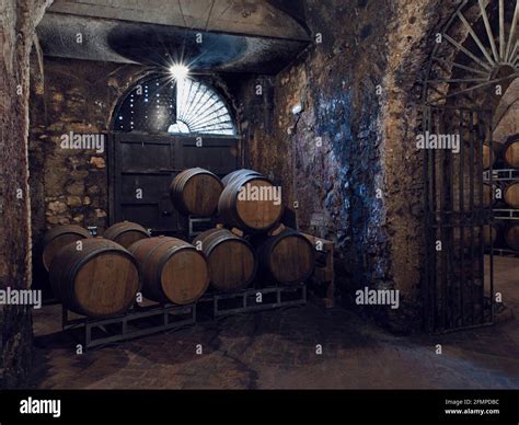 Ancient wine cellars located inside tufa caves. It is one of the cellars owned by the winery ...