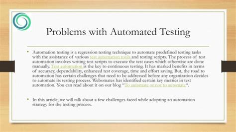 Problems With Automated Testing By Webomates Inc Issuu