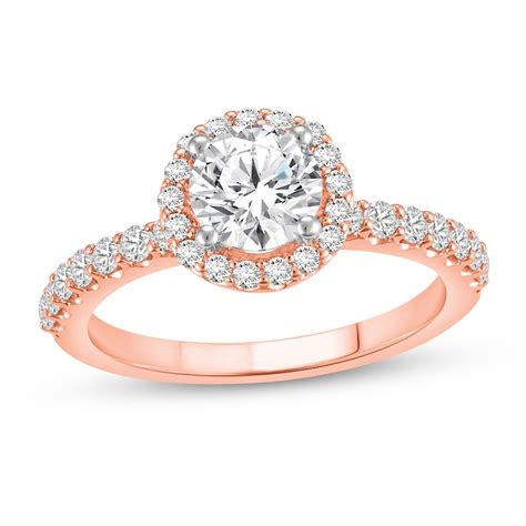 1 12 Ct Tw Certified Lab Created Diamond Frame Engagement Ring In 14k Rose Gold Fvs2