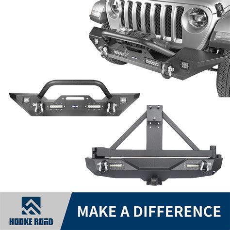 Hookeroad Jeep Jl Mid Width Front Bumper And Rear Bumper W Tire Carrier