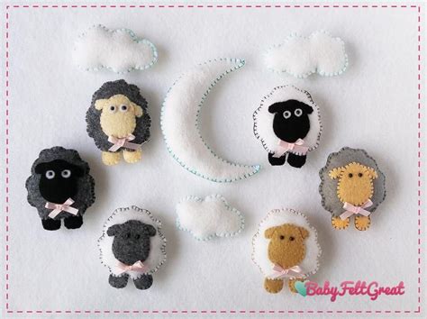 Felt Sheep Pattern Pdf Sewing Pattern Moon Sheep Clouds Diy Felt