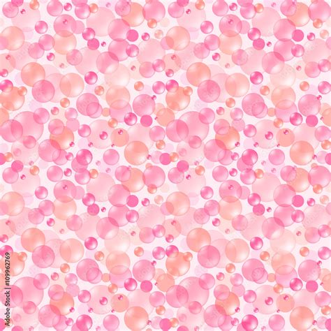 Pink bubbles, bright seamless background. Vector image. Stock Vector | Adobe Stock