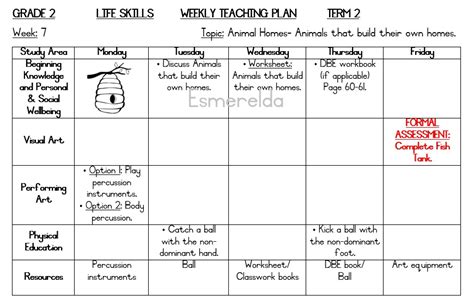 Lesson Planning Life Skills Lesson Grade Term My Klaskamer Deur