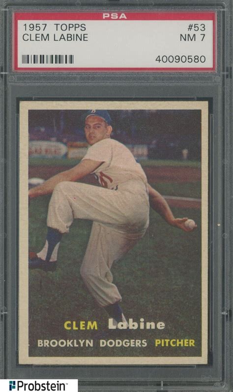 Topps Clem Labine Brooklyn Dodgers Psa Nm Ebay