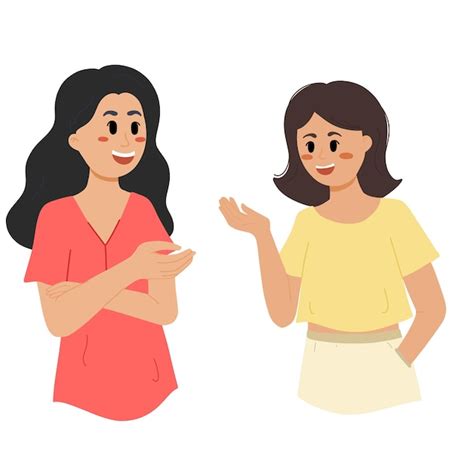 Premium Vector Happy Female Friends Talking Illustration