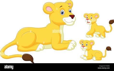 Lioness and cubs Stock Vector Images - Alamy