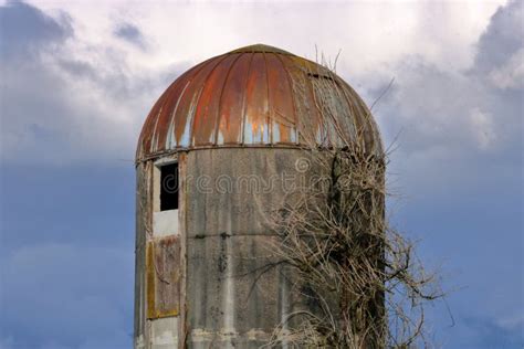 Old Farm Grain Silo Design stock photo. Image of farming - 274512860