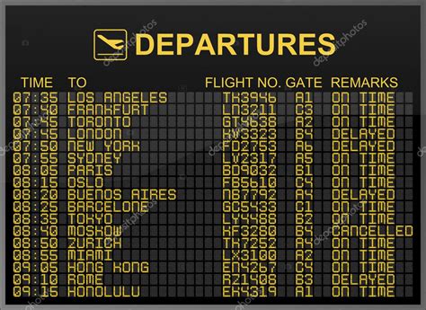 International Airport Departures Board Stock Photo by ©nmcandre 2845163