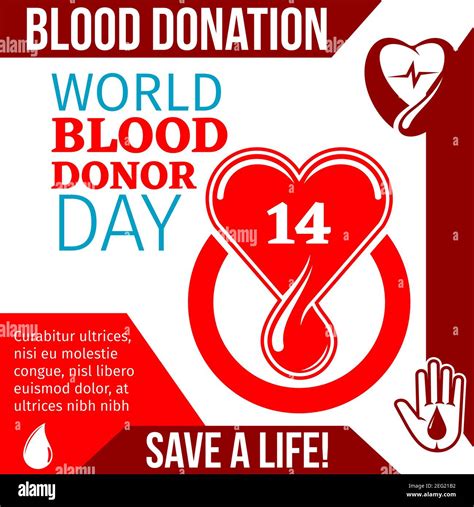 World Blood Donor Day Medical Banner Of Lifesaving Blood Donation