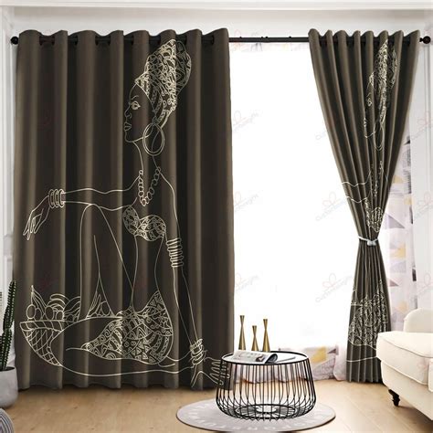 Order Beautiful African Girl Black Window Curtain From Brightroomy Now