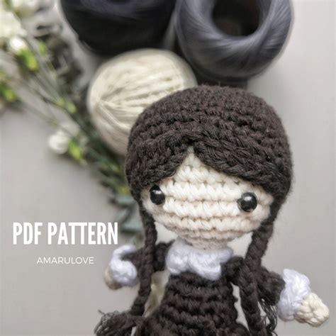 Patr N Merlina Addams Mini Amigurumi Wednesday Addams Pdf Etsy M Xico