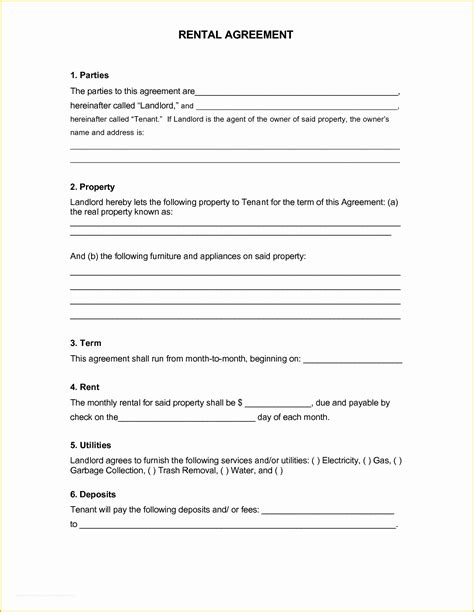 Free Lease Template Of Basic Rental Agreement Fillable Heritagechristiancollege