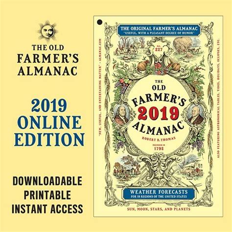 The 2019 Old Farmers Almanac Online Edition Old Farmers Almanac