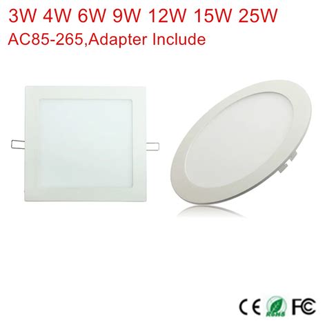 Panel De Luz Led Ultrafino Redondo Cuadrado 3w 4w 6w 9w 12w 15w