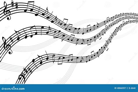 Musical Lines With Notes Royalty Free Stock Photography - Image: 4866597