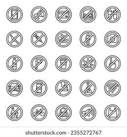 Set Prohibition Sign Vector Symbols Icons Stock Vector Royalty Free