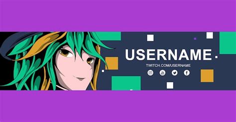 Premium Vector Anime Twitch Banner Design Template