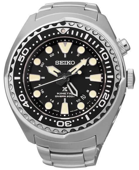 Lyst Seiko Mens Automatic Prospex Kinetic Gmt Diver Stainless Steel Bracelet Watch 48mm