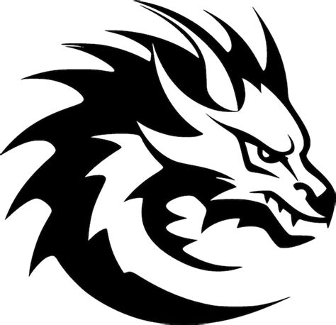 Premium Vector Dragon Black And White Isolated Icon Vector Illustration