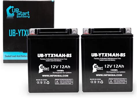 Amazon 2 Pack UB YTX14AH BS Battery Replacement For 1990 Yamaha