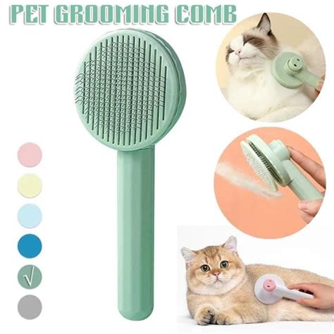 Seabuty Brosse Chiens Chats Autonettoyante Brosse Poils Morts Pour