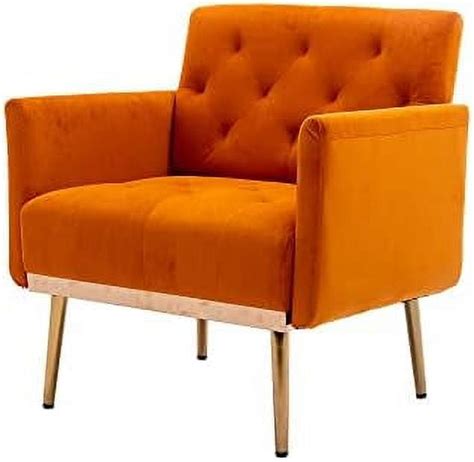 Geroboom Upholstered Modern Velvet Accent Chair Button Tufted Single