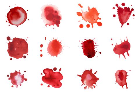 Hand Painted Watercolor Blood Splash Graphic By Clippflipp · Creative