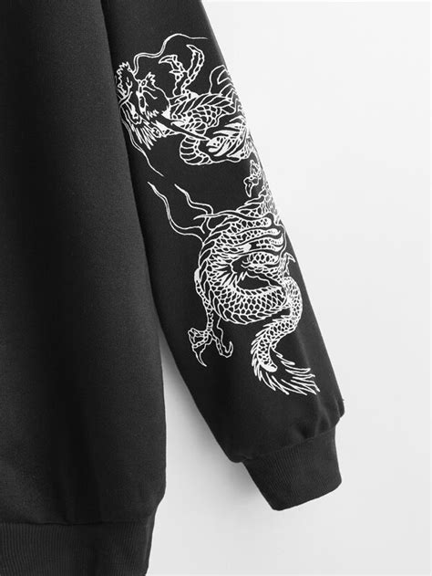 Shein Coolane Chinese Dragon Graphic Drop Shoulder Sweatshirt Shein Usa