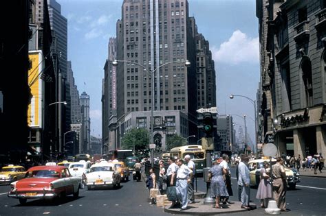 New York, Manhattan, street scene near Herald Square, 1956 – Bygonely