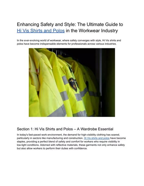 Ppt Enhancing Safety And Style The Ultimate Guide To Hi Vis Shirts