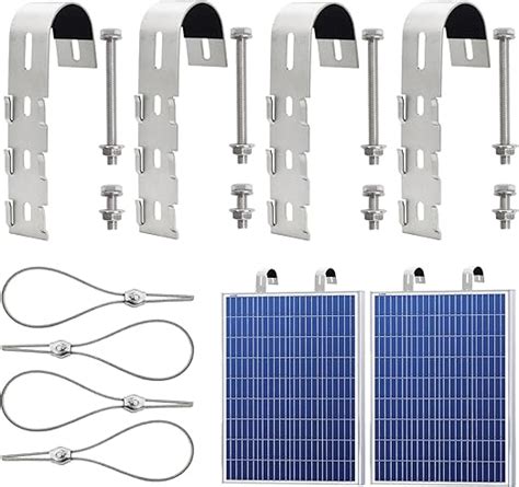 4 Stück Solarpanel Halterung Haken Solarmodul Edelstahl Balkonhaken