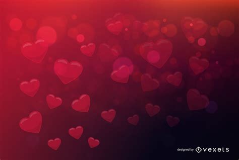 Descarga Vector De Fondo De San Valentín Corazones Bokeh Fluorescente