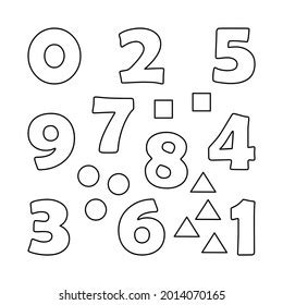 Coloring Book Children Numbers Geometric Shapes Stock Vector (Royalty ...