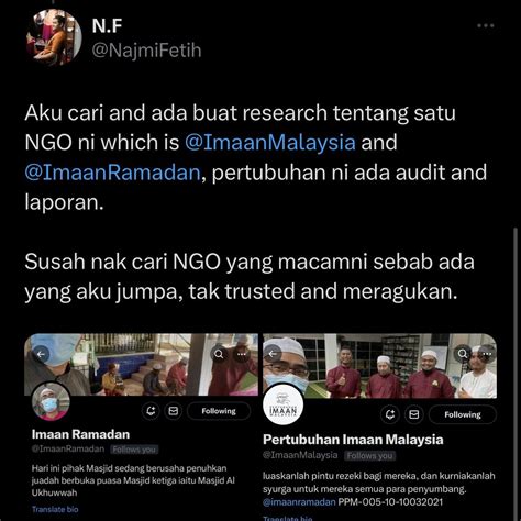 Pertubuhan Imaan Malaysia On Twitter RT Jllmisai Rasanya Dah Lama