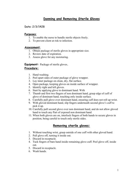 Sterile Procedures Guide: Gloves, Field, Mask, Gown