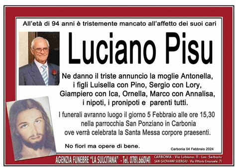 Funerali E Annunci Funebri A Carbonia Luciano Pisu Funer24