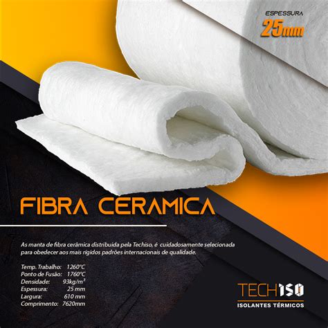 Manta Fibra Cerâmica p Alta Temperatura 25mm 1 260ºc 1500 x 610mm