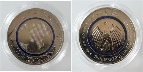 Deutschland Euro Blauer Planet D Polymerring Stempelglanz Bu