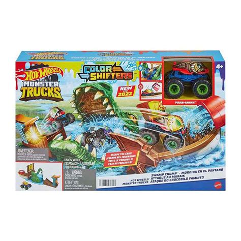 Hot Wheels Pistes Pour Voitures Monster Trucks Color Shifters Vert Kidinn