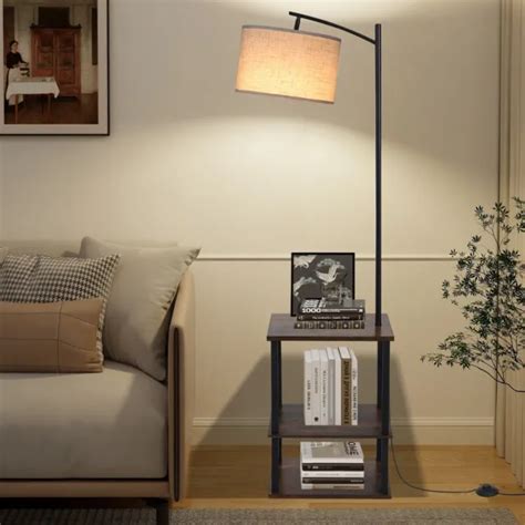 LAMPADAIRE LED TABLE D Appoint Design Moderne Avec Abat Jour En Tissu