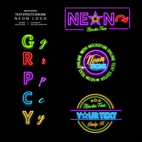 Neon Font Generator - MockoFUN