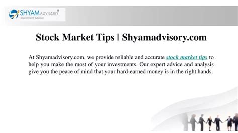 PPT Stock Market Tips Shyamadvisory PowerPoint Presentation Free