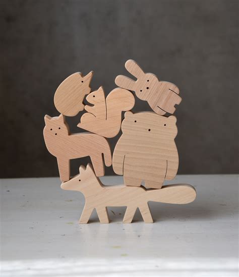 Wooden Woodland Animals Educational Wood Toy for Toddlers and ...