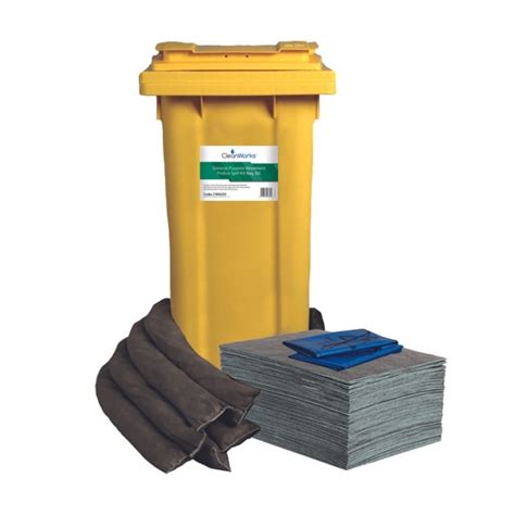 Cleanworks General Purpose Absorbent Eco Spill Kit Wheeled Bin