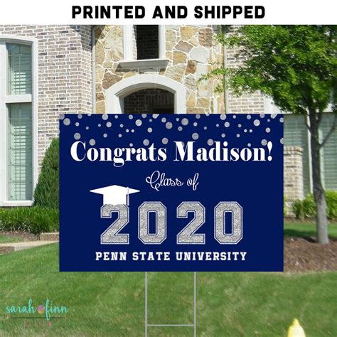 Graduation Yard Sign Class Of 2020 18x24 Size Custom Etsy