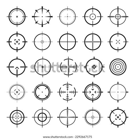 Crosshair Gun Sight Vector Icons Bullseye Stock Vector (Royalty Free ...